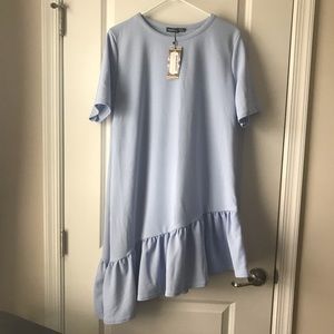 Boo boo Asymmetric Powder Blue Dress NWT